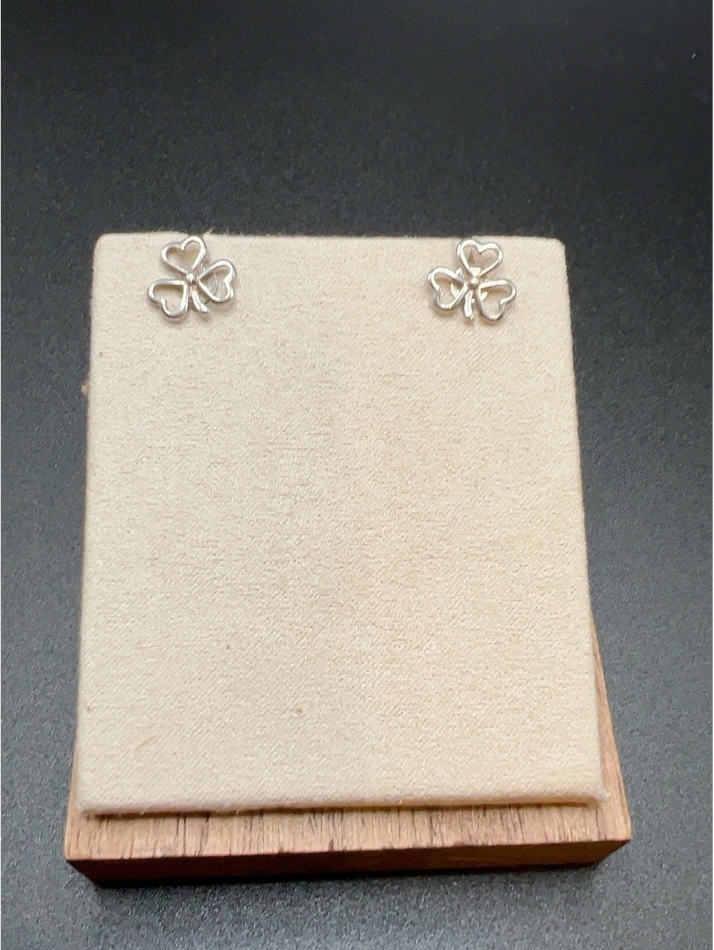 925 Sterling Silver Heart Shamrock Clover Stud Earrings Irish Lucky